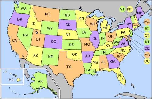 US state abbreviations map.png